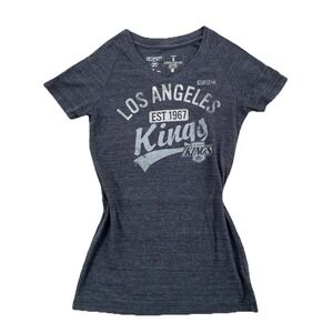 CCM Los Angeles Kings Women's T-Shirt S Small Gray V-Neck NHL Hockey Soft